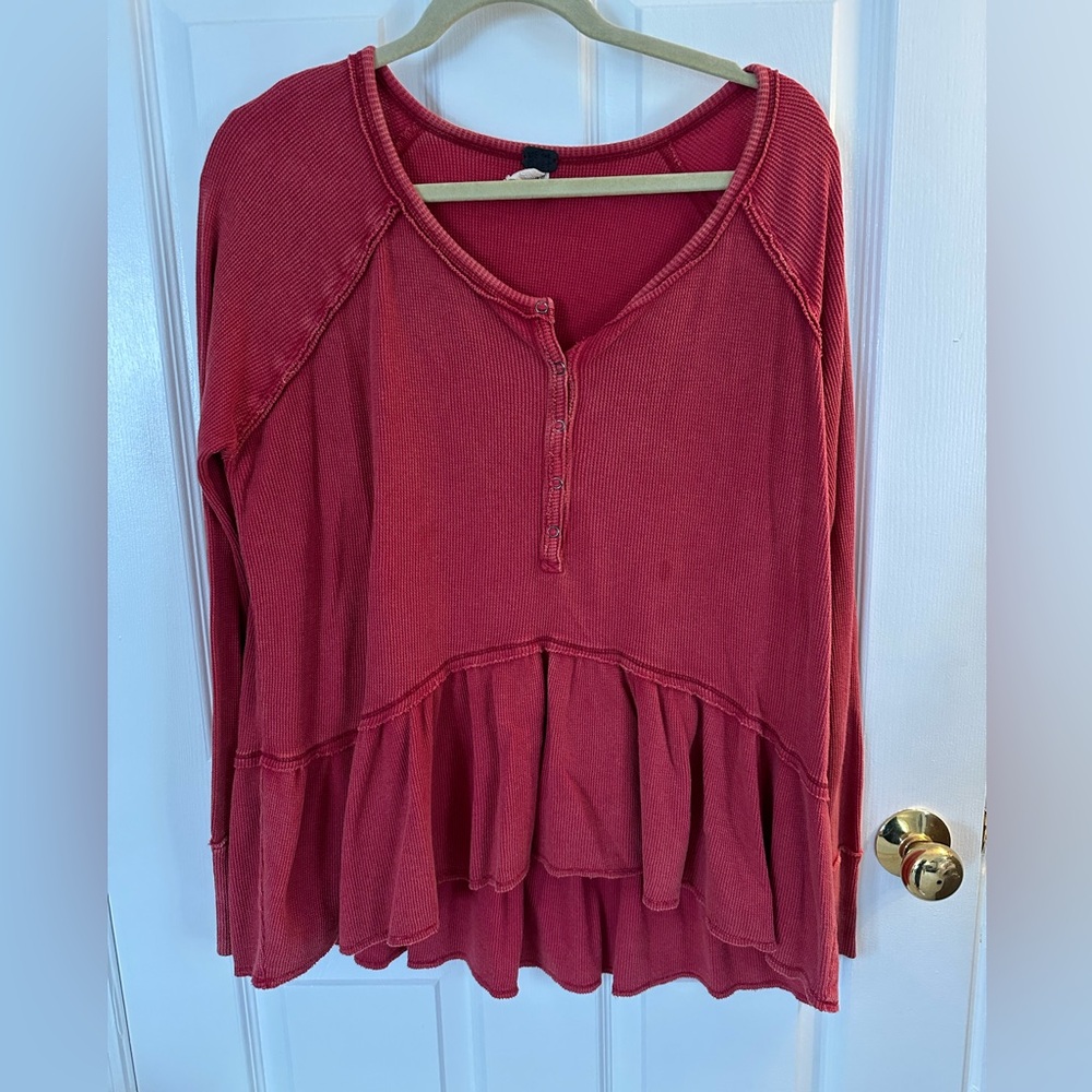 Free People peplum thermal top